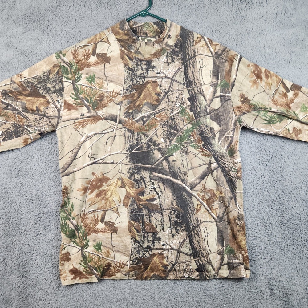 Russell Outdoors Shirt Mens XL Realtree Camo Explorer Mock Neck Hunting Tee - Picture 7 of 12
